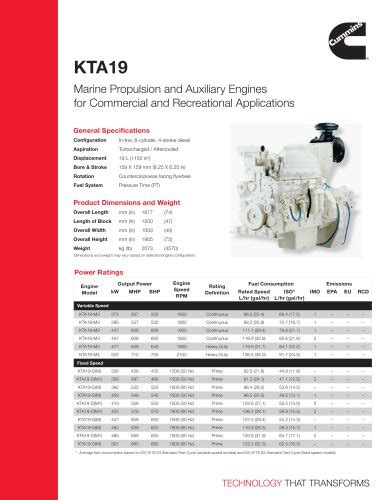 KTA19-M3 973 500. . Cummins kta19 specifications